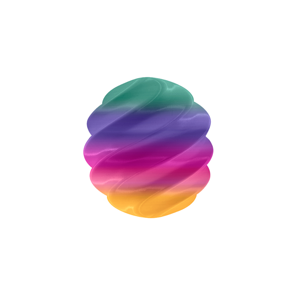 ภาพสี Matte Rainbow Shift ของ CaiLab PLA Rainbow Shift